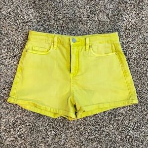 Lime green high waisted shorts